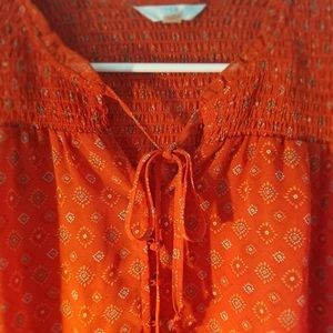 Time And True red see-thru cardigan